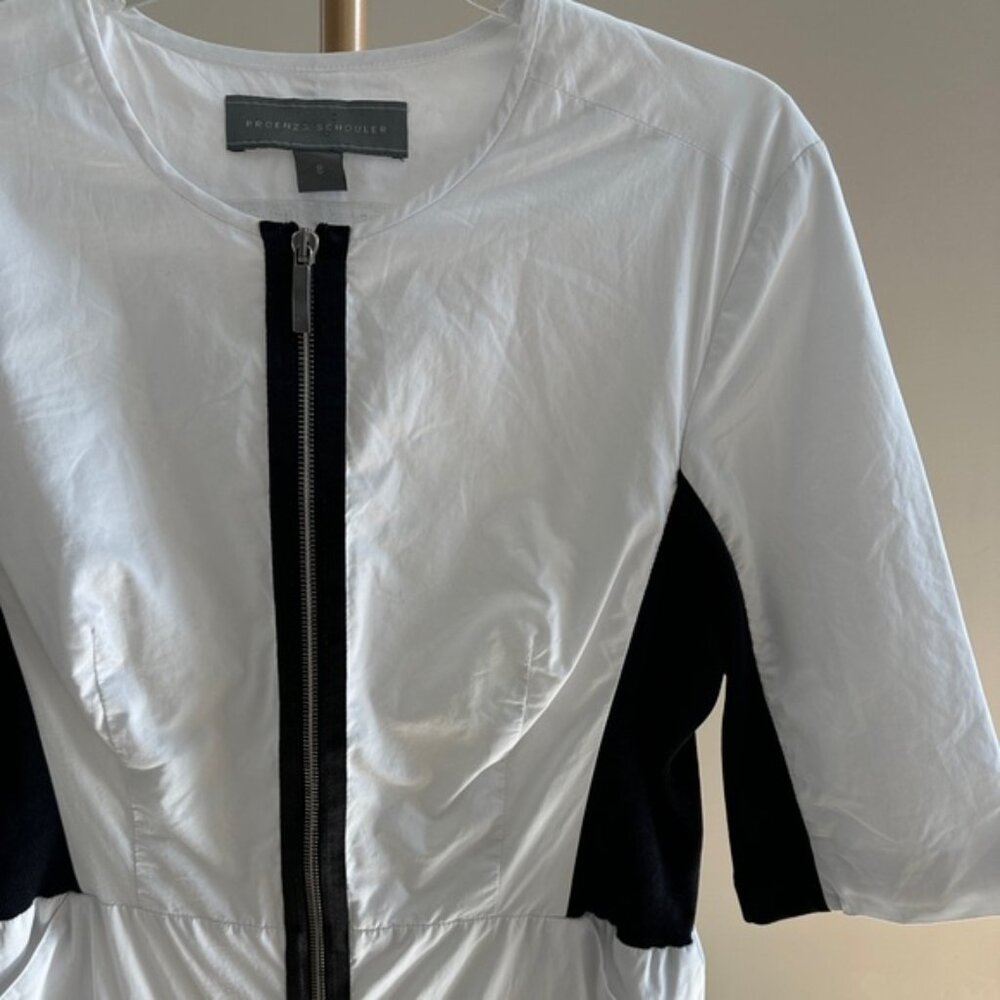 Proenza Schouler White Label Color Block Zip Front Dress Black White Size 8